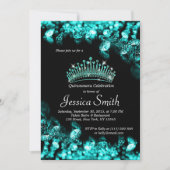 Beau Invitation Turquoise Diamond Quinceañera (Devant)