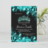 Beau Invitation Turquoise Diamond Quinceañera (Debout devant)