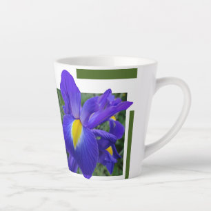 Beau Iris bleu Design Latte Mug