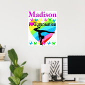 BEAU J'ADORE GYMNASTIQUE POSTER PERSONNALISÉ (Bureau à domicile)