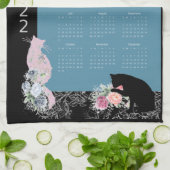 Beau Kitty Rose Garden 2022 Calendrier Serviette (Plié)