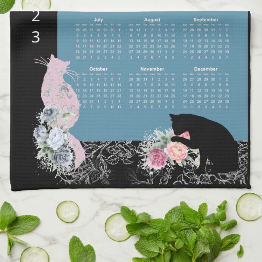 Beau Kitty Rose Garden 2023 Calendrier Serviette (Plié)