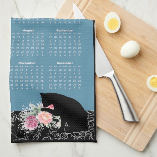 Beau Kitty Rose Garden 2023 Calendrier Serviette (Quart Plié)