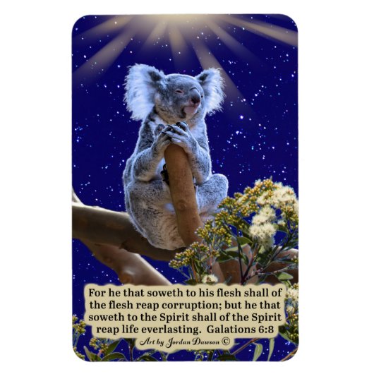 Beau Koala Scripture Magnet Galates 6:8 (Vertical)