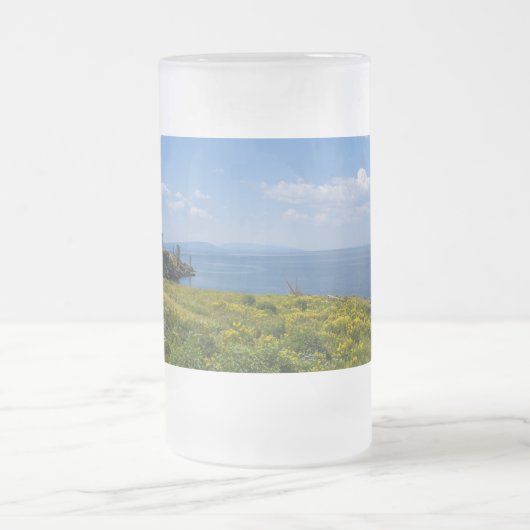 Beau Lac de Yellowstone Frosted Glass Beer Mug (Centre)