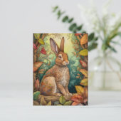 Beau Lapin Dans La Forêt D'Automne Carte Postale A (Debout devant)