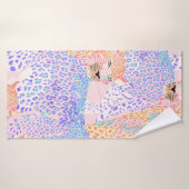 Beau léopard Motif sans mer illustration Ar (Serviette de bain)