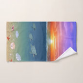 Beau lever de soleil océanique, tortues de mer et (Serviette à main)