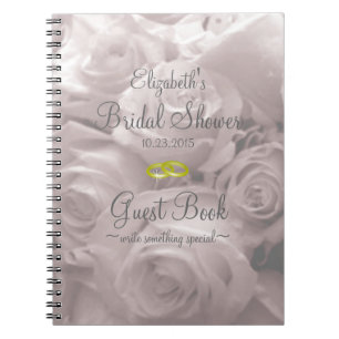Beau livre d'invité romantique de Fête de la