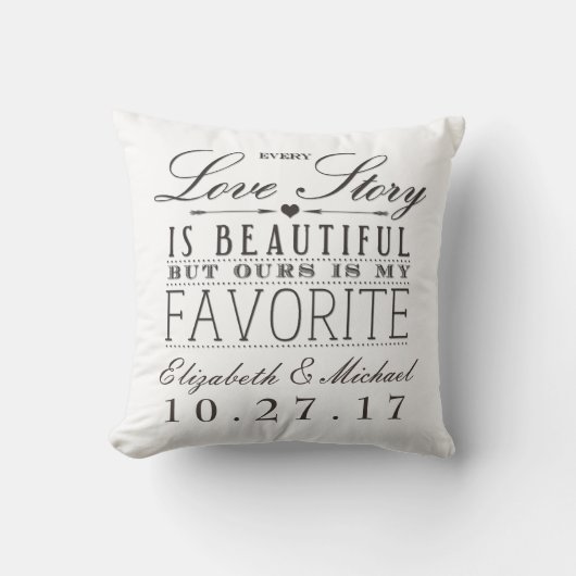 Beau Love Story épousant la lumière de coussin de (Recto)