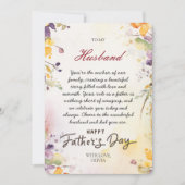 Beau Mari Floral Carte photo de la Fête du Père (Devant)