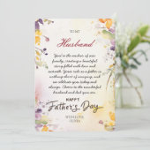 Beau Mari Floral Carte photo de la Fête du Père (Debout devant)