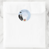 Beau Mariage Couple sur Stickers Bleus (Sac)