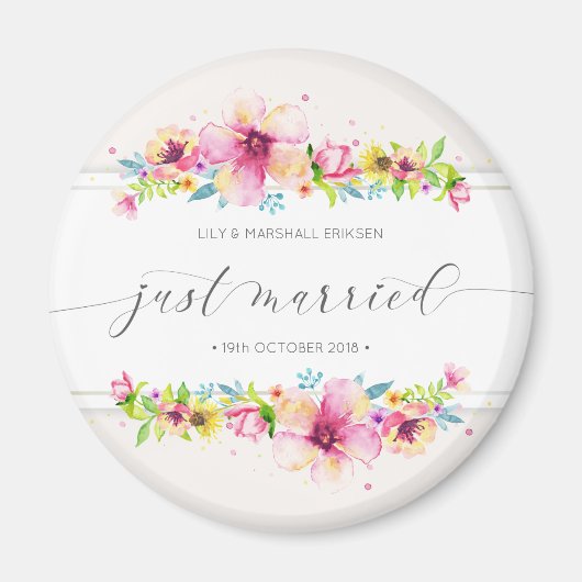 Beau Mariage juste marié | Aimant de réfrigérateur (Devant)