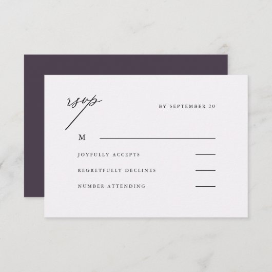 Beau Mariage noir violet Rsvp (Devant / Derrière)