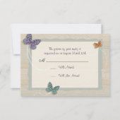 Beau Mariage papillon correspondant RSVP (Devant)