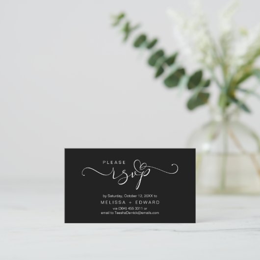 Beau mariage romantique invite carte RSVP (Debout devant)