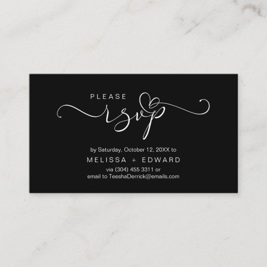 Beau mariage romantique invite carte RSVP (Devant)