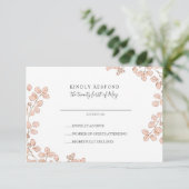Beau Mariage Whimsical feuille minuscule rose RSVP (Debout devant)