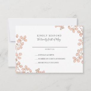 Beau Mariage Whimsical feuille minuscule rose RSVP
