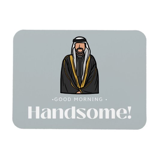 "Beau matin" Magnet de l'homme arabe (Horizontal)