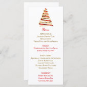 Beau menu de Noël rouge et or (Devant / Derrière)