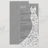 Beau menu Fête des mariées de lin (Devant / Derrière)