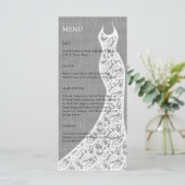 Beau menu Fête des mariées de lin (Debout devant)