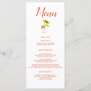 Beau menu Mariage tournesol