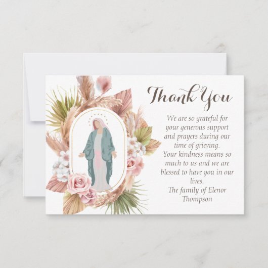 Beau Merci de Condolence Catholique Moderne (Devant)
