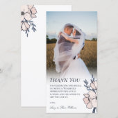 Beau Merci Mariage Blush & Blue Flowers (Devant / Derrière)