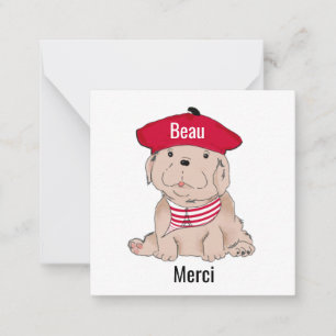 Beau Merci Note Cards 2.5x2.5 Notitiekaartje