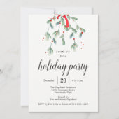 Beau Mistletoe Noël Fêtes Invitations (Devant)