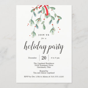 Beau Mistletoe Noël Fêtes Invitations
