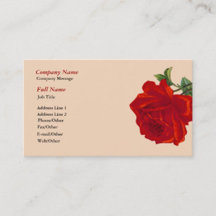 Beau modèle de carte de visite Red Rose