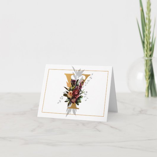 BEAU MONOGRAMME D'OR ET DE FLEURS Y (Devant)