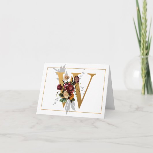 BEAU MONOGRAMME OR ET FLORAL W (Devant)