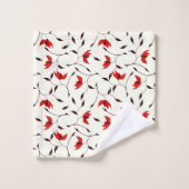Beau motif de fleur rouge sensible (Gant de toilette)