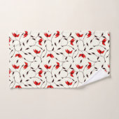 Beau motif de fleur rouge sensible (Serviette à main)