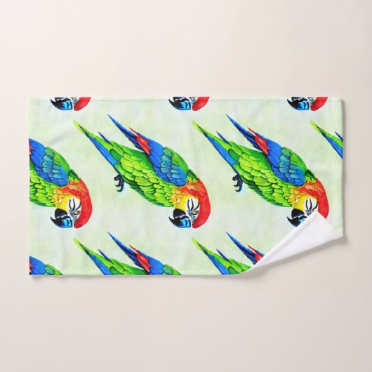 Beau Motif de perroquet coloré (Serviette à main)