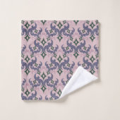 Beau motif ethnique de Damas pointillisme (Gant de toilette)