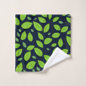 Beau motif feuille verte (Gant de toilette)