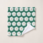 Beau Motif Fleur de marguerite sur Hunter Green (Gant de toilette)