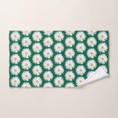 Beau Motif Fleur de marguerite sur Hunter Green (Serviette à main)