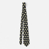 Beau Motif Fleur Edelweiss Cravate noir (Dos)