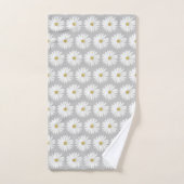 Beau Motif Fleur marguerite sur gris clair (Serviette à main)