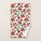 Beau Motif Fleurs rouges (Serviette à main)