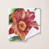 Beau Motif Fleurs rouges (Gant de toilette)