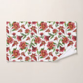 Beau Motif Fleurs rouges (Serviette à main)