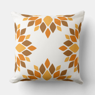 beau motif floral brun coussin